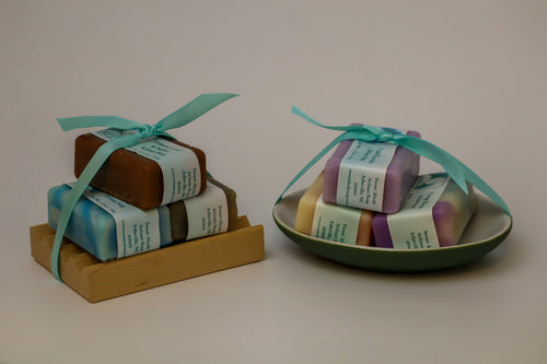 3 guest soaps with Soap Dish
